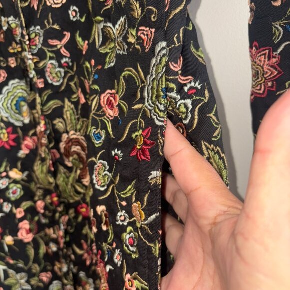 VINTAGE JOHNNY WAS Embroidered Floral 100% Cotton Jacket Overcoat Stunning XS - Picture 10 of 13